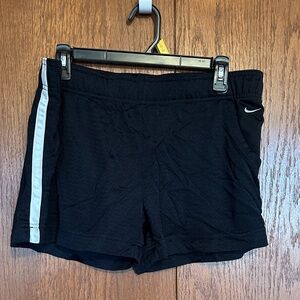 Nike Black Women's Athletic Shorts with White Side Stripe